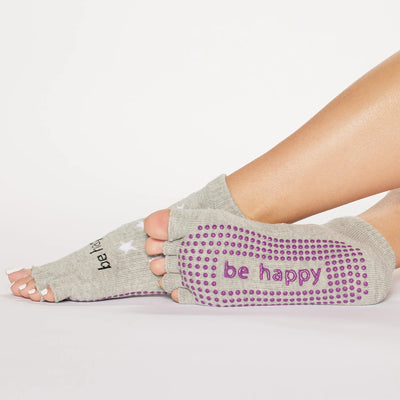 Be Happy | Half-Toe Grip Socks | Small/Medium