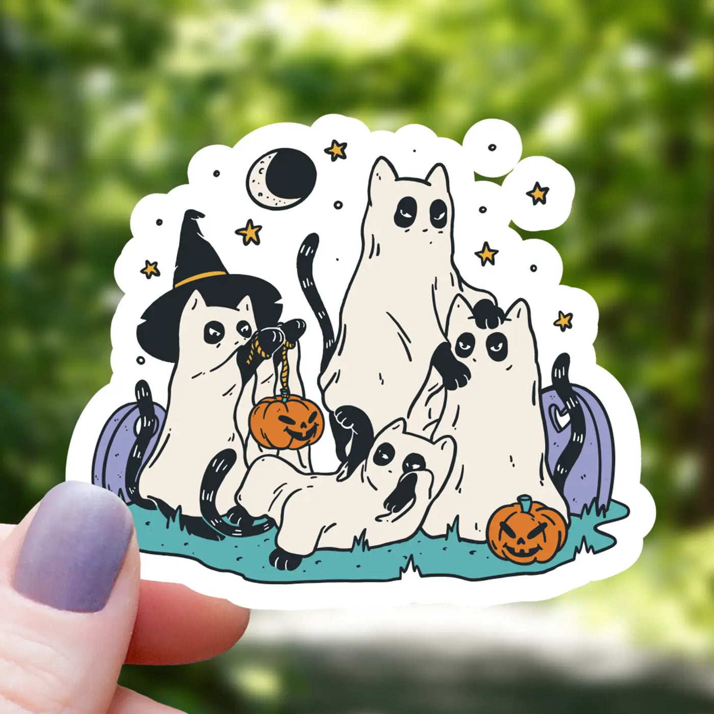 Halloween Ghost Cats | Vinyl Sticker