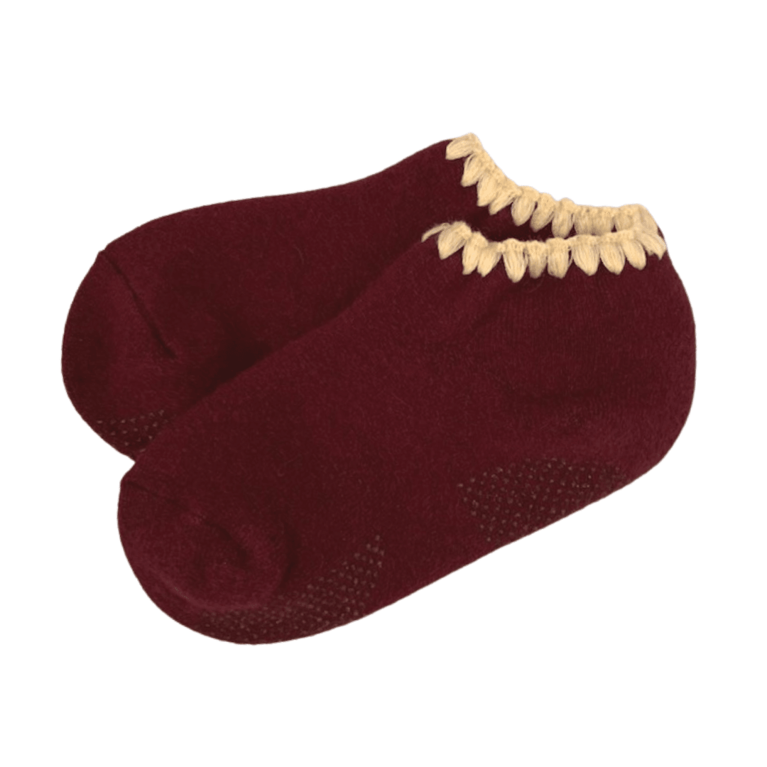 Handcrafted Slipper Socks Silky Angora with Grips - Medium - CherryStone - The Sock Monster