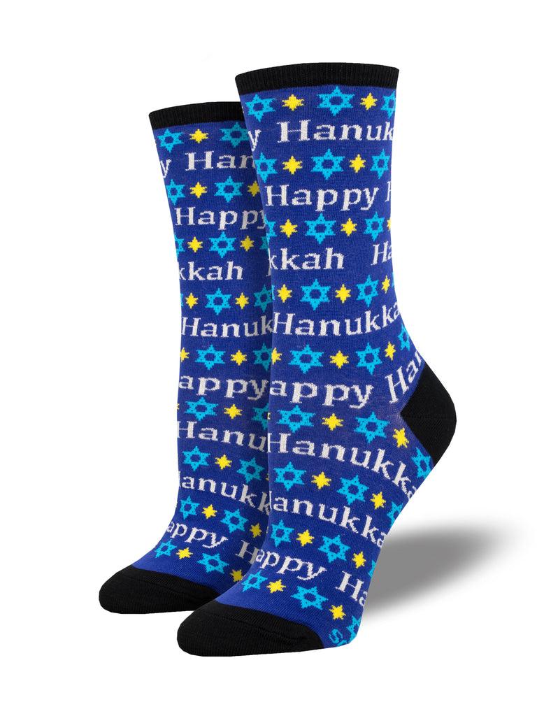 Happy Hanukkah, Women's Crew - Socksmith - The Sock Monster