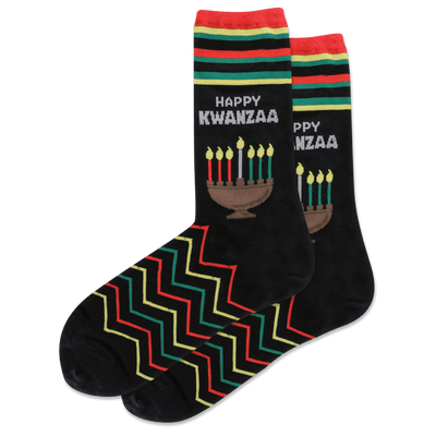 Happy Kwanzaa | Men's Crew - Hot Sox - The Sock Monster
