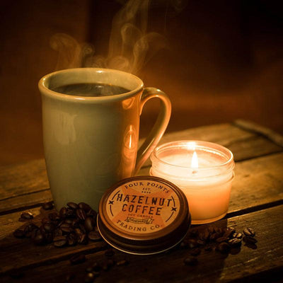 Hazelnut Coffee 4 oz Soy Candle - Four Points Trading Co - The Sock Monster
