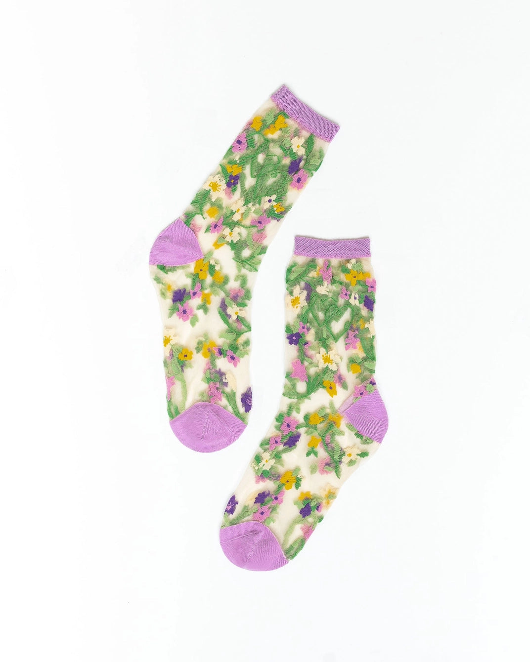 Heart Floral | Sheer Crew Sock