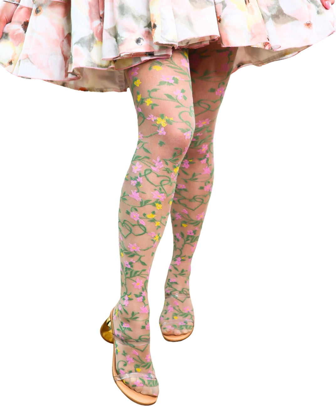 Heart Floral | Sheer Thigh-High Stocking