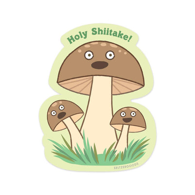 Holy Shiitake Sticker - Seltzer - The Sock Monster