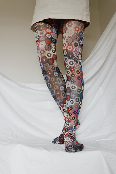 Honeycomb Quilt | Printed Tights - Tabbisocks - The Sock Monster
