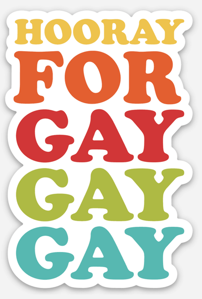 Hooray for Gay Gay Gay Sticker - Pride Socks - The Sock Monster