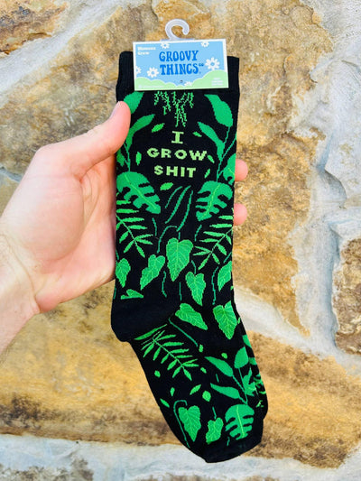 I Grow Shit, Womens Crew - Groovy Things - The Sock Monster