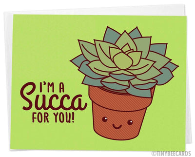 "I'm a Succa for You!" | Love Card - Tiny Bee Cards - The Sock Monster