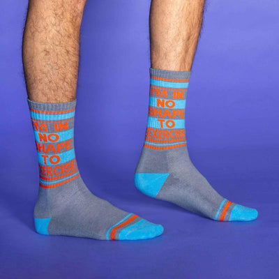 I'M IN NO SHAPE TO EXERCISE Gym Socks - Gumball Poodle - The Sock Monster