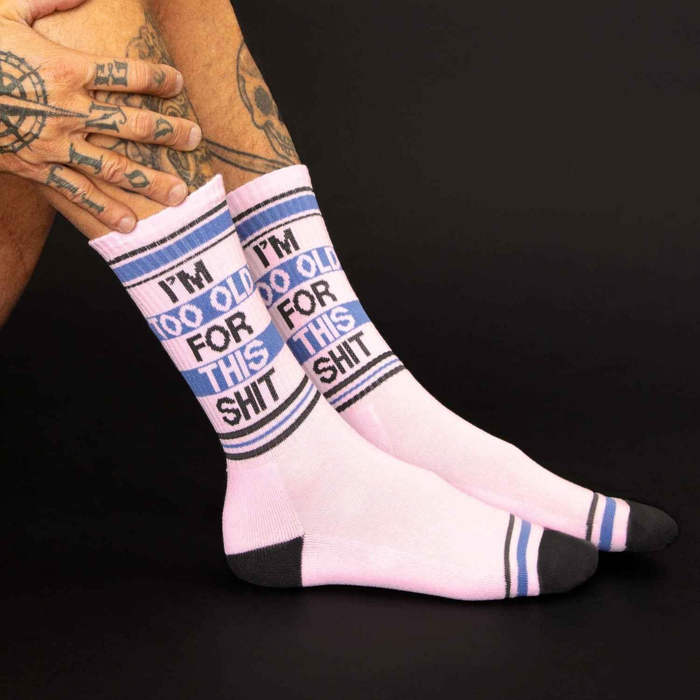 I'M TOO OLD FOR THIS SHIT Gym Socks - Gumball Poodle - The Sock Monster