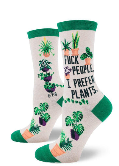 I Prefer Plants, Women's Crew - ModSock - The Sock Monster