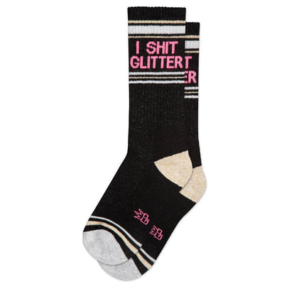 I Shit Glitter Ribbed Gym Socks - Gumball Poodle - The Sock Monster