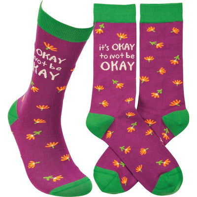 It's Okay To Not Be Okay, Crew - Primitives By Kathy - The Sock Monster