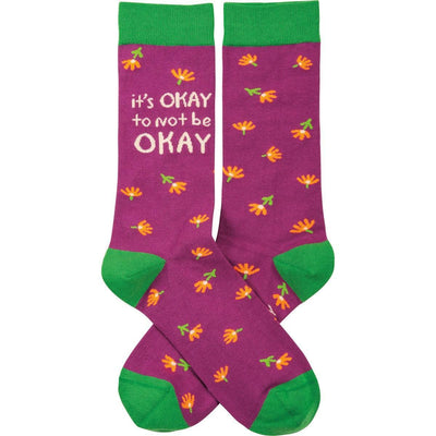 It's Okay To Not Be Okay, Crew - Primitives By Kathy - The Sock Monster