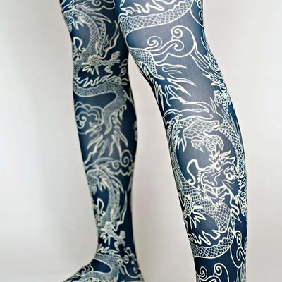 Kimono Dragon | Printed Tights