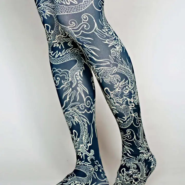 Kimono Dragon | Printed Tights