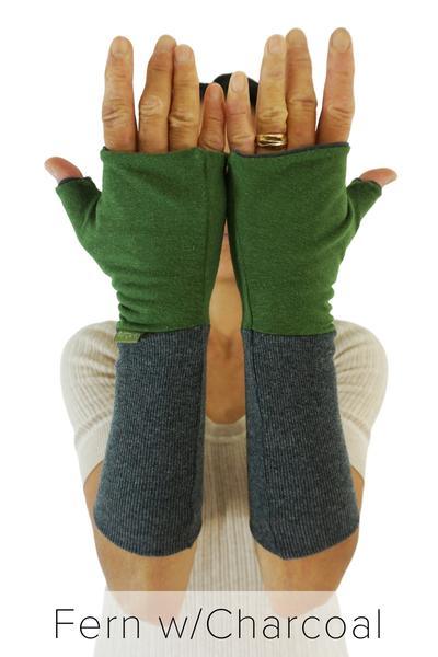 Knit Mitts, Reversible Fingerless Mittens Small/Medium - Texture - The Sock Monster
