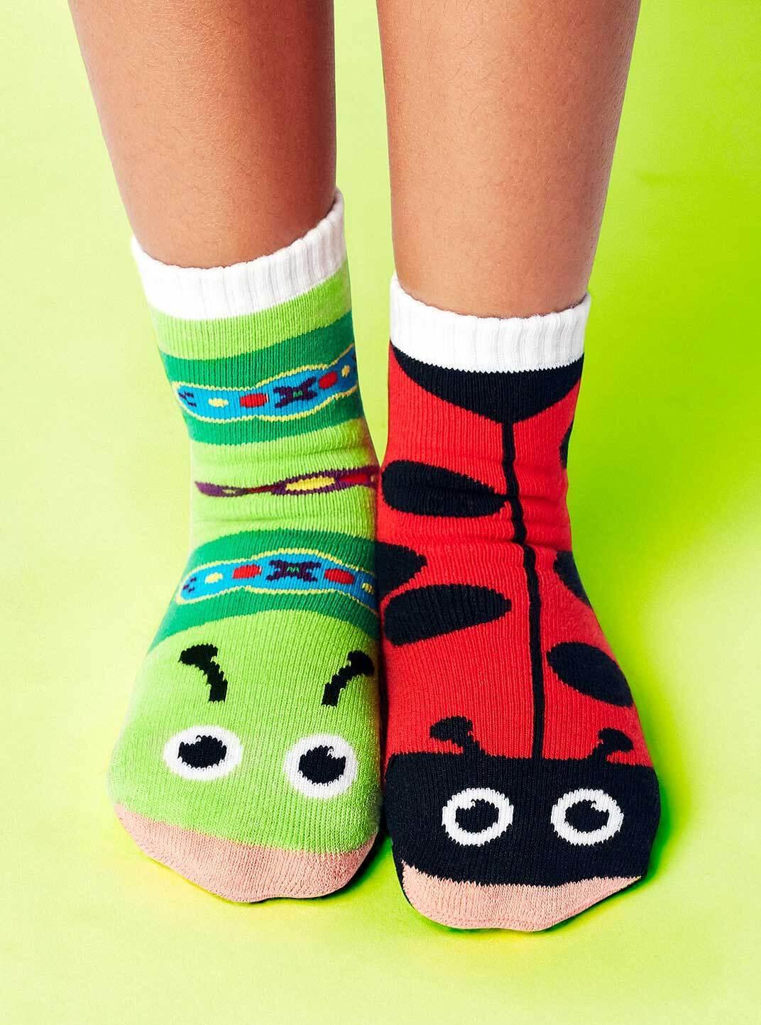 Ladybug & Caterpillar | Kids Socks | Mismatched Cute Crazy Fun Socks - Pals Socks - The Sock Monster