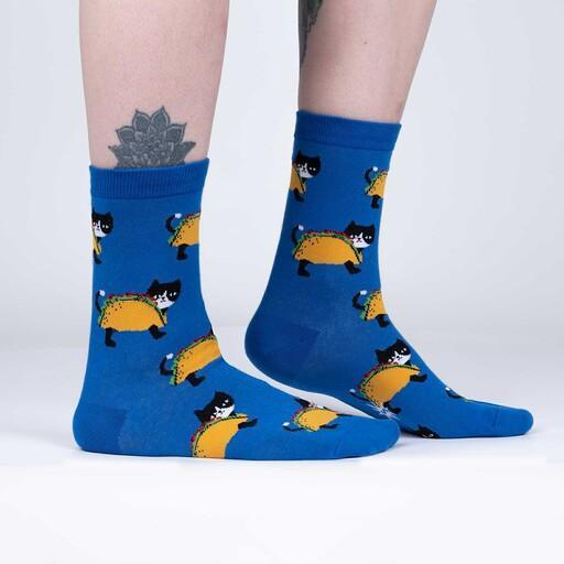 Let's Taco 'bout Cats, Women's Crew - Sock It To Me - The Sock Monster