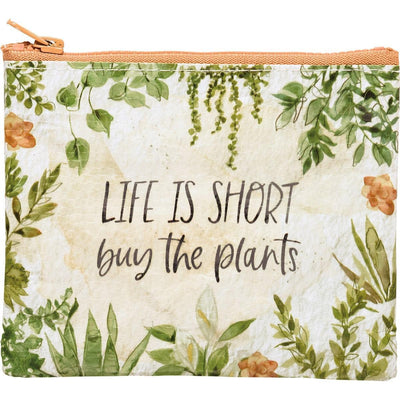 Life Is Short Buy The Plants, Zipper Wallet - Primitives By Kathy - The Sock Monster