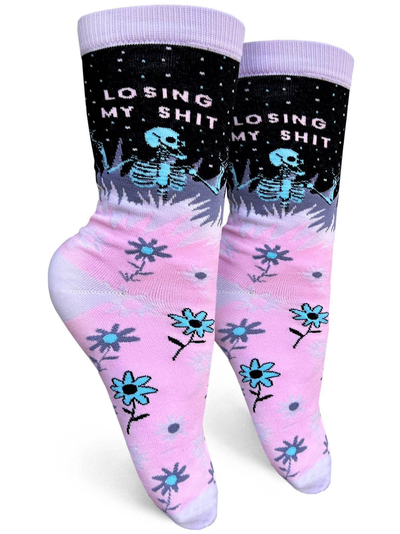 Losing My Shit, Womens Crew - Groovy Things - The Sock Monster