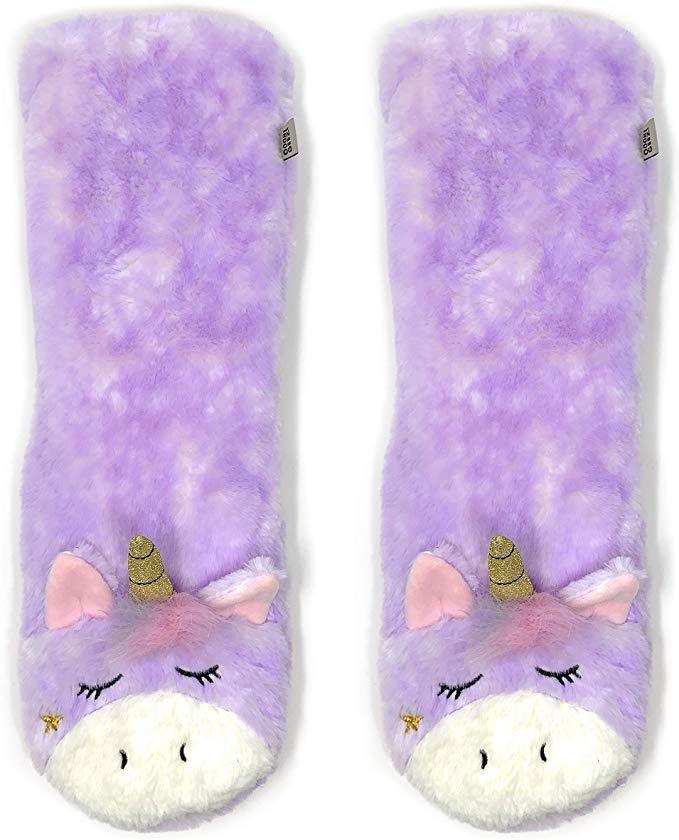 Magic Unicorn | Plush Sherpa Slippers - Oooh Yeah - The Sock Monster