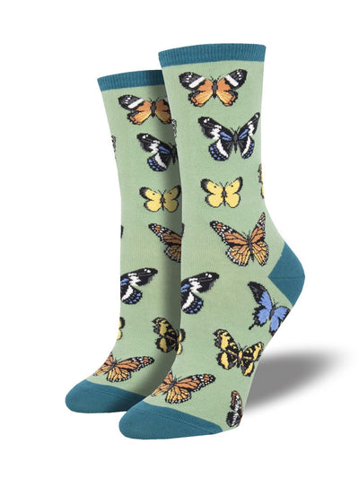 Majestic Butterflies, Women's Crew - Socksmith - The Sock Monster