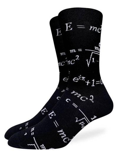 Math Equations, Extra Large (13-17 Men's) Crew - Good Luck Sock - The Sock Monster