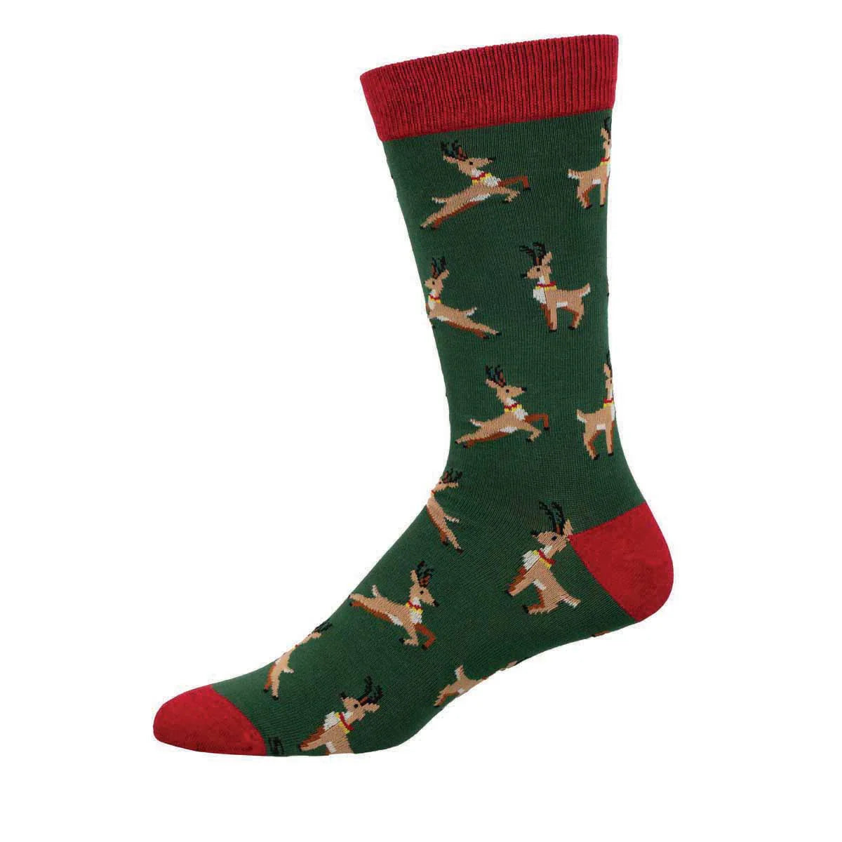 Leaping Reindeer | Men's Bamboo Crew