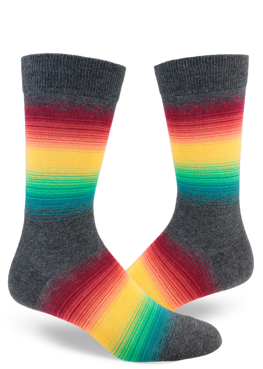 Dark Rainbow Stripe | Men's Crew