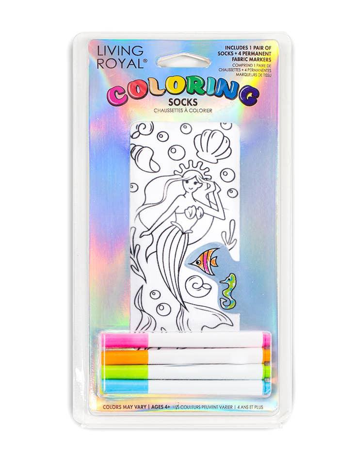 Mermaid Coloring Socks - Living Royal - The Sock Monster