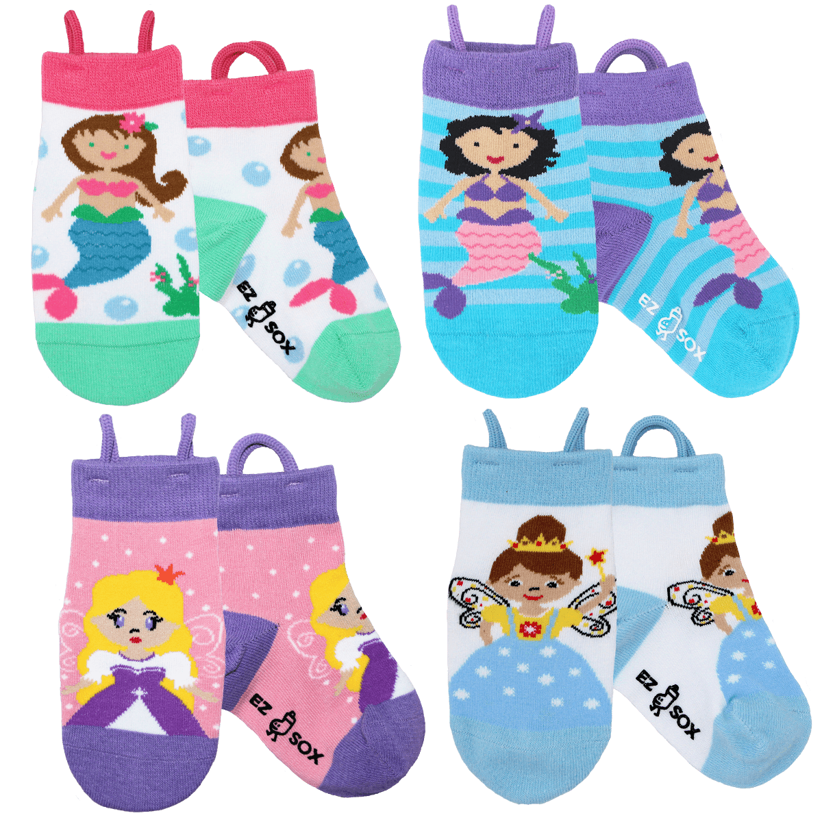 Mermaids & Princess -4pk - EZ-Sox - The Sock Monster