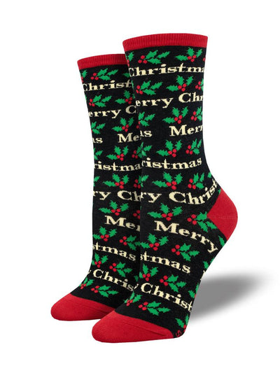Merry Christmas, Women's Crew - Socksmith - The Sock Monster