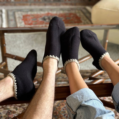 Handcrafted Slipper Socks | Modern Earth Color | Wool with Grips | Medium