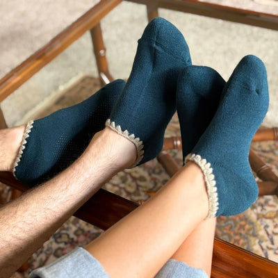 Handcrafted Slipper Socks | Modern Earth Color | Wool with Grips | Medium