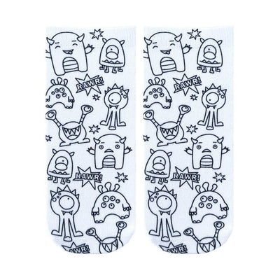 Monster Bash Coloring Socks - Living Royal - The Sock Monster