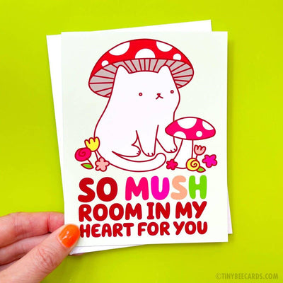 Mushroom Cat | Love Card - Tiny Bee Cards - The Sock Monster