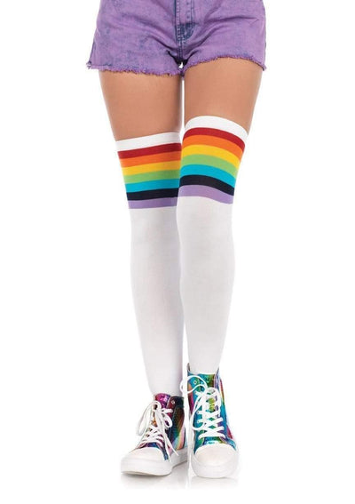 Nia Rainbow Thigh High Stockings - Leg Avenue - The Sock Monster
