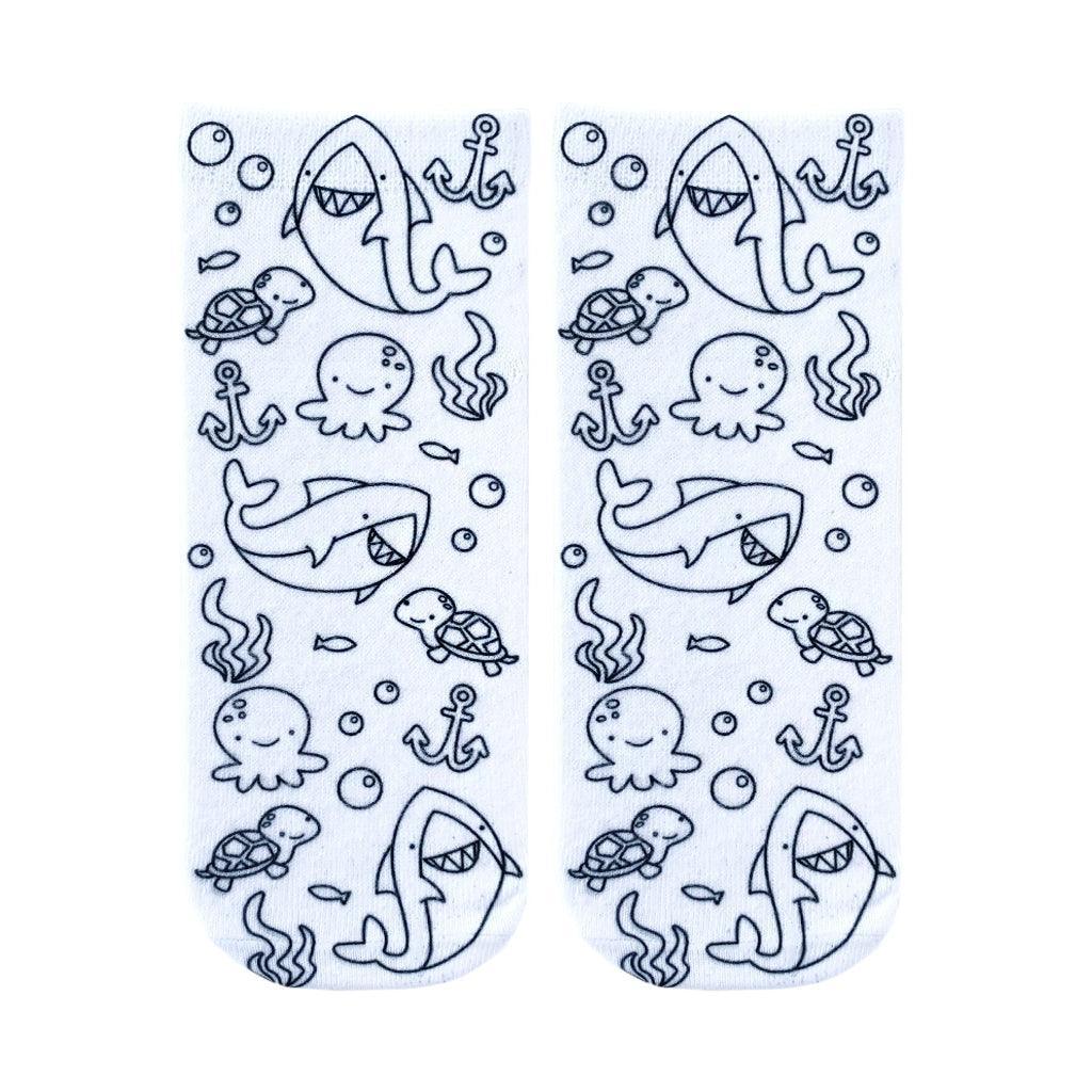 Ocean Pals Coloring Socks - Living Royal - The Sock Monster