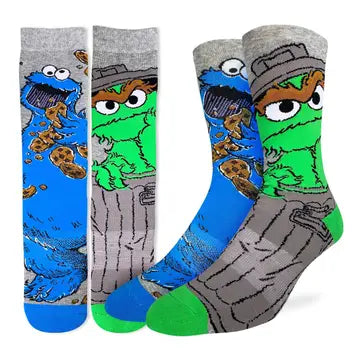 Oscar & Cookie Monster | Sesame Street | Men's Active Fit Crew