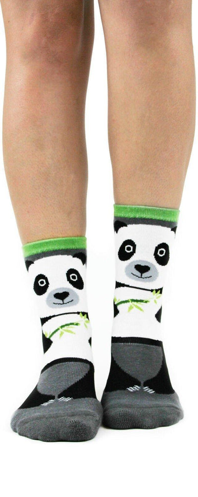 Panda, Non-skid Slipper Sock, Women's Crew - Foot Traffic - The Sock Monster
