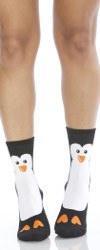 Penguin, Non-skid Slipper Socks, Women's Crew - Foot Traffic - The Sock Monster