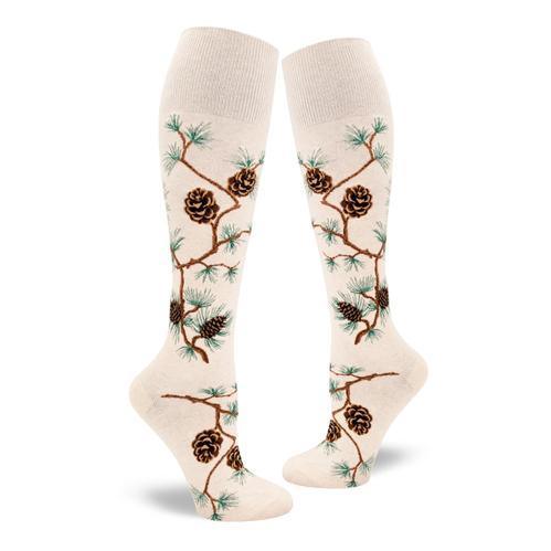 Pinecone, Roll Top, Women's Knee-high - ModSock - The Sock Monster