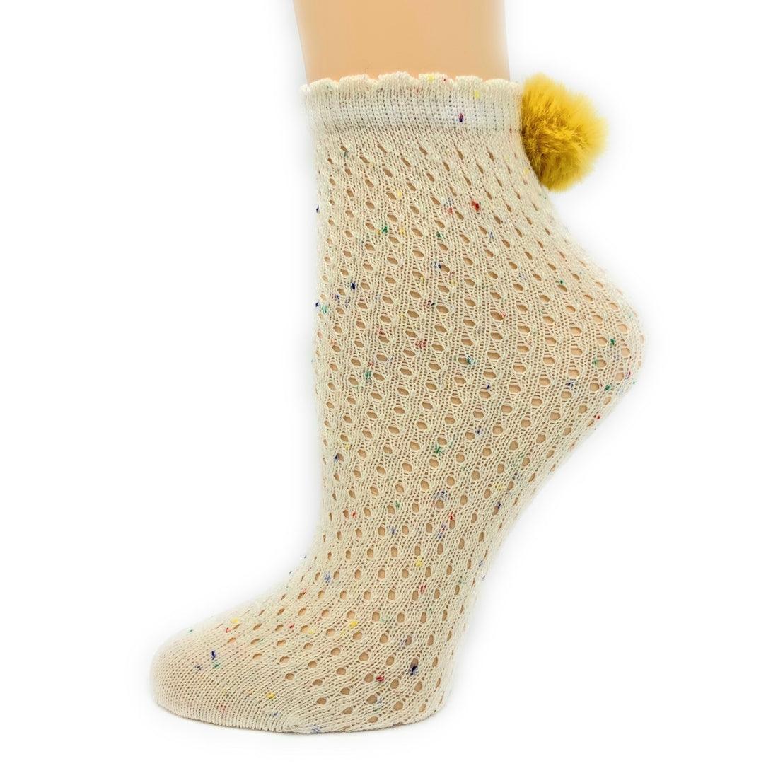 Pom Pom, Women's Ankle - Sock It Up - The Sock Monster