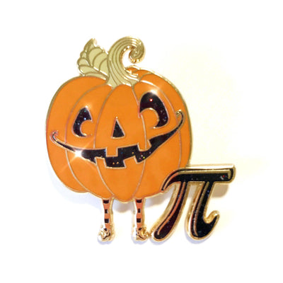Pumpkin Pi, A Soft Enamel Pin With Glittery Highlights - Kitschy Delish - The Sock Monster