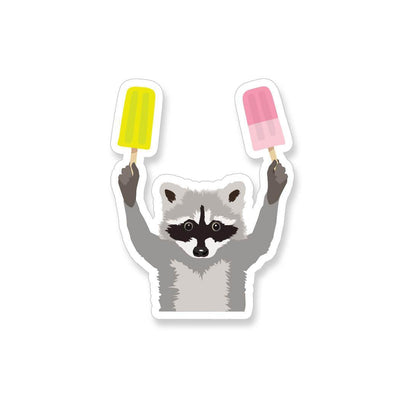 Raccoon with Paletas Vinyl Sticker - Apartment 2 Cards - The Sock Monster