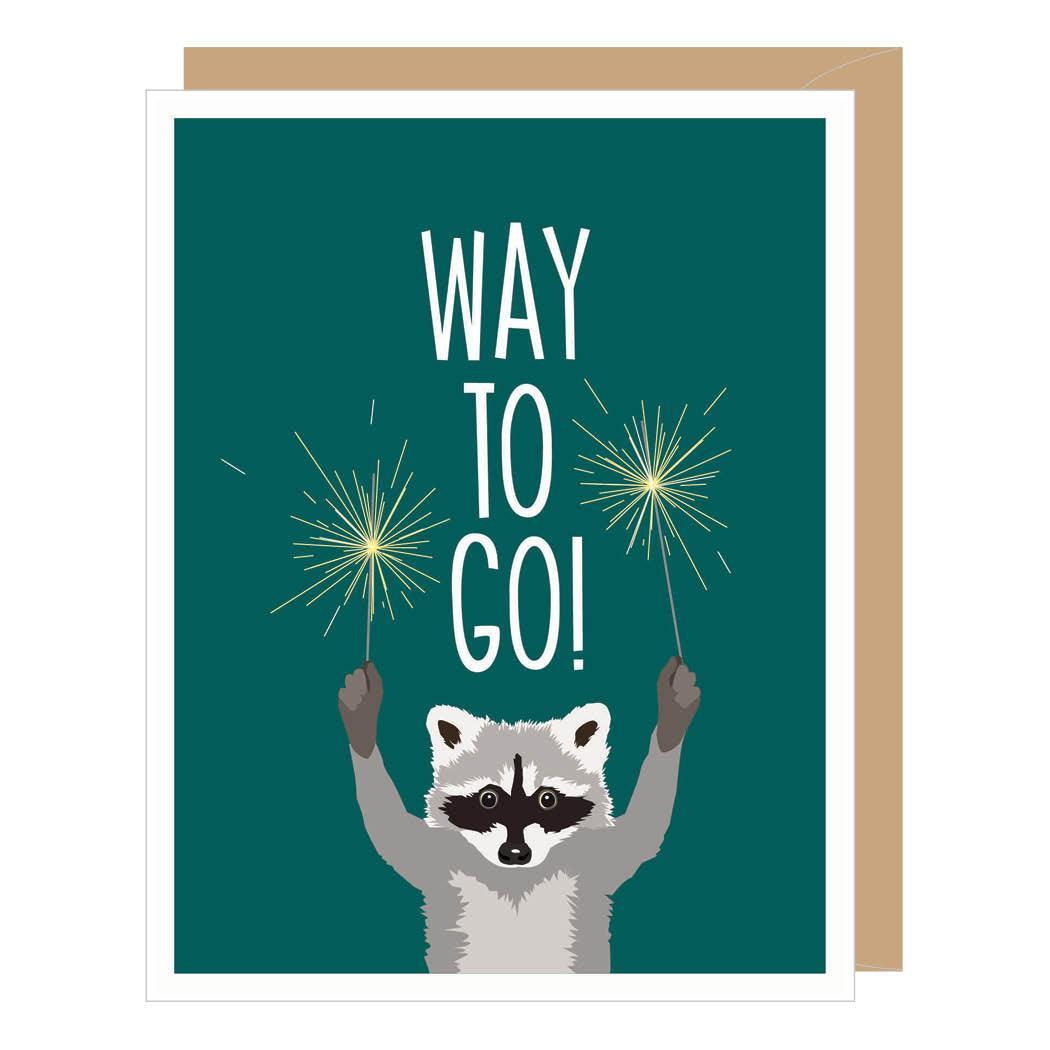 Raccoon with Sparklers Congratulations Card - Apartment 2 Cards - The Sock Monster