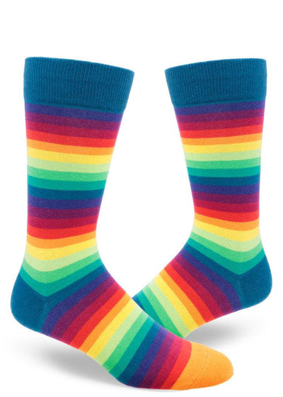 Rainbow Gradient Stripe, Mens Crew - ModSock - The Sock Monster