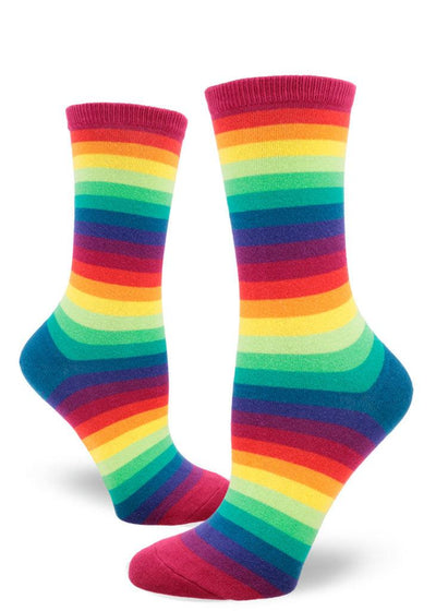 Rainbow Gradient Stripe, Women's Crew - ModSock - The Sock Monster
